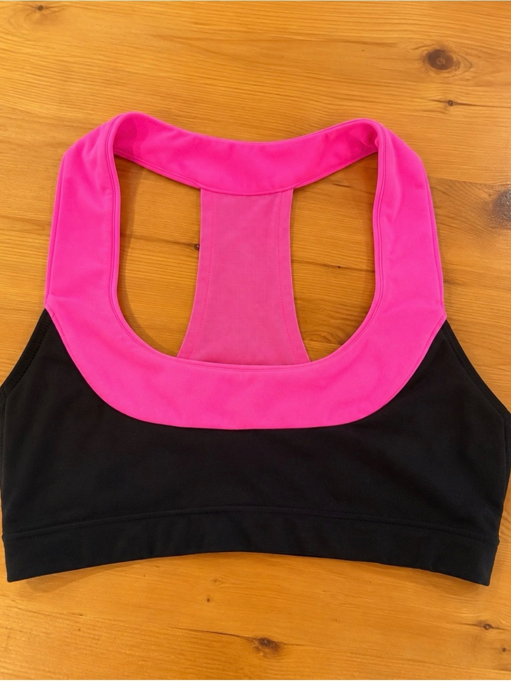 Lululemon Black Hot Pink Racerback Sports Bra Athletic Top